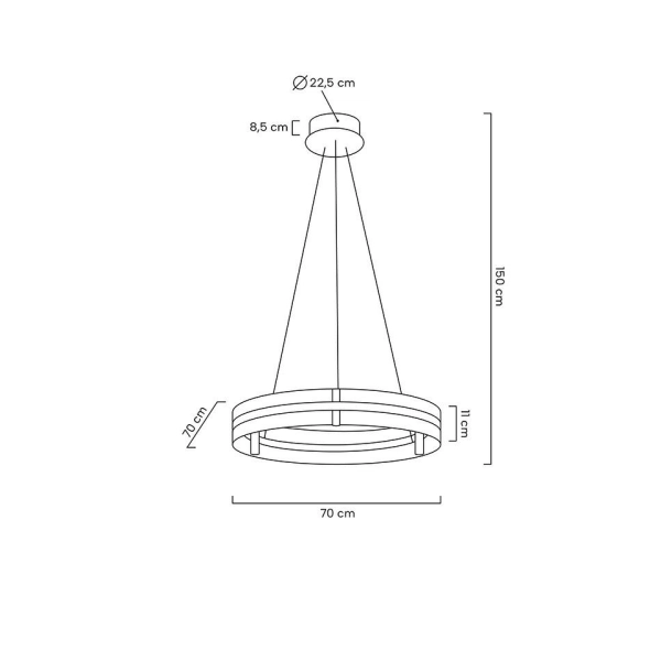 MOOSEE lampa wisząca SATURNUS 70 złota - LED, kryształ, stal szczotkowana